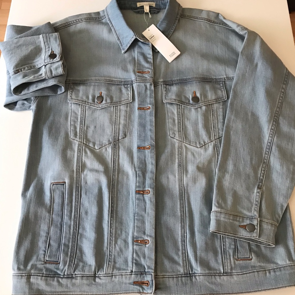 Eileen Fisher Organic Cotton Stretch Jean Jacket - Picture 3 of 9